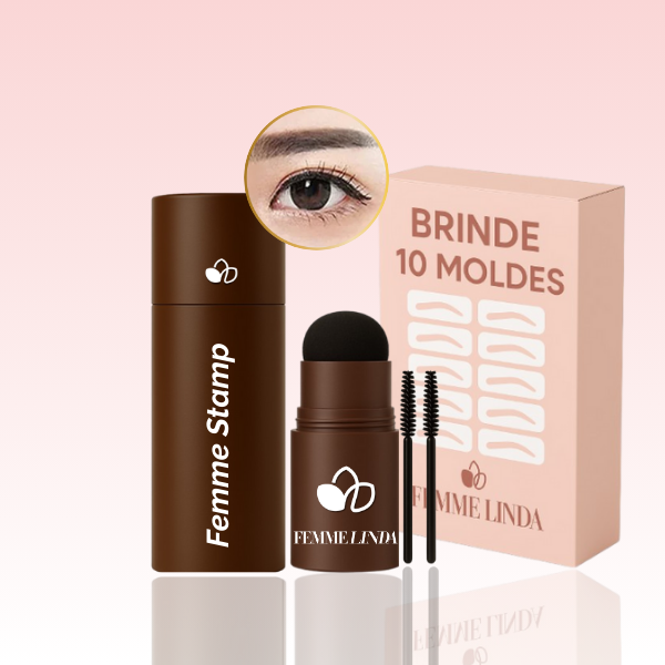 Femme Stamp: Kit Para Sobrancelhas Perfeitas - BRINDE 10 Moldes
